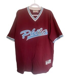 Vintage-style‎ Throw Back Burgundy Jersey Phila  Size Large